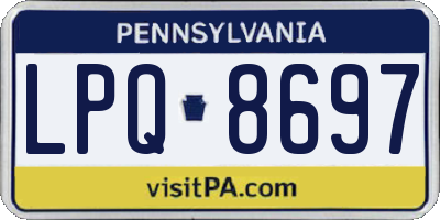 PA license plate LPQ8697