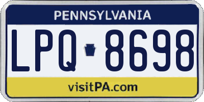 PA license plate LPQ8698