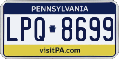 PA license plate LPQ8699