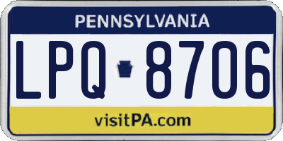 PA license plate LPQ8706
