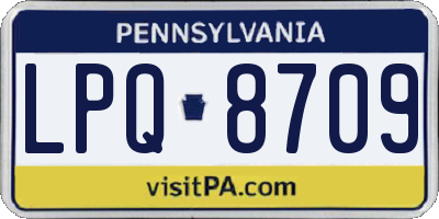 PA license plate LPQ8709