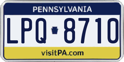 PA license plate LPQ8710