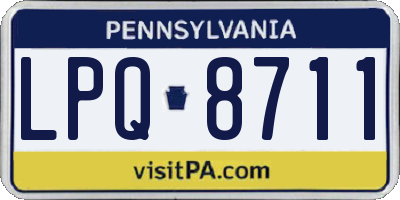 PA license plate LPQ8711