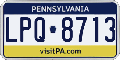 PA license plate LPQ8713