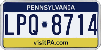 PA license plate LPQ8714