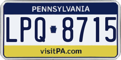 PA license plate LPQ8715