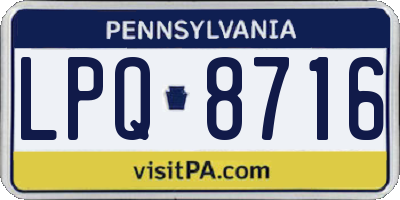 PA license plate LPQ8716