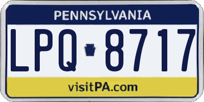 PA license plate LPQ8717