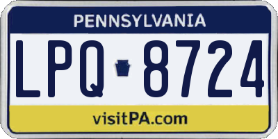 PA license plate LPQ8724