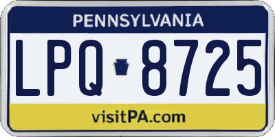 PA license plate LPQ8725