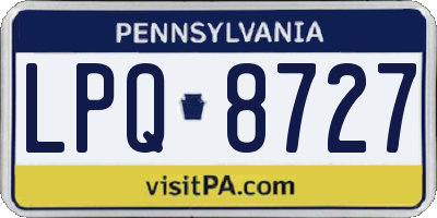 PA license plate LPQ8727