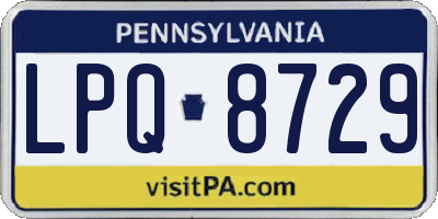 PA license plate LPQ8729