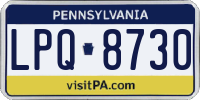 PA license plate LPQ8730