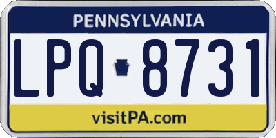 PA license plate LPQ8731