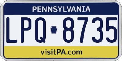 PA license plate LPQ8735