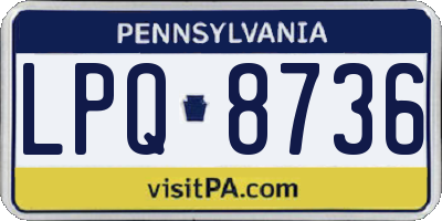 PA license plate LPQ8736