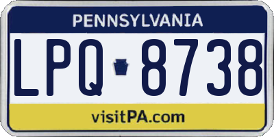 PA license plate LPQ8738