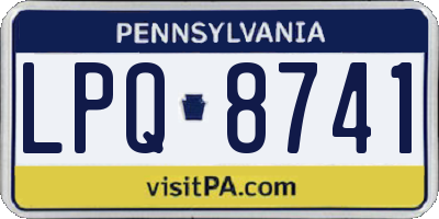 PA license plate LPQ8741