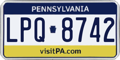 PA license plate LPQ8742
