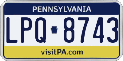 PA license plate LPQ8743