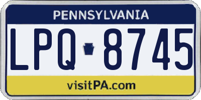 PA license plate LPQ8745