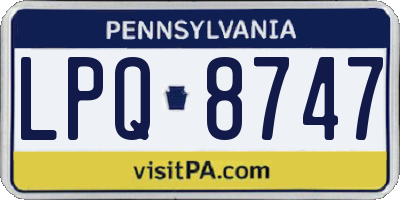 PA license plate LPQ8747