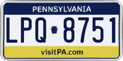PA license plate LPQ8751