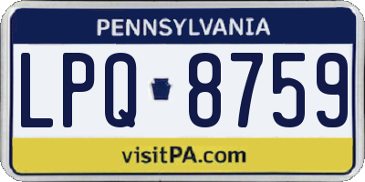 PA license plate LPQ8759