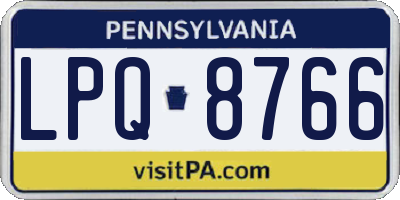PA license plate LPQ8766