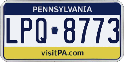 PA license plate LPQ8773