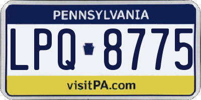 PA license plate LPQ8775