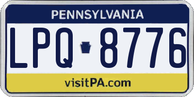 PA license plate LPQ8776