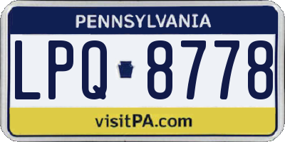 PA license plate LPQ8778