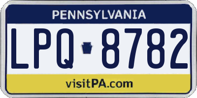 PA license plate LPQ8782