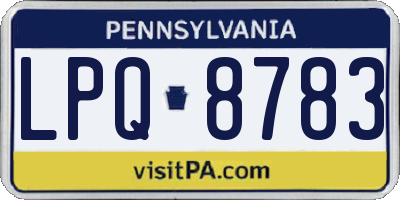 PA license plate LPQ8783