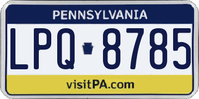 PA license plate LPQ8785