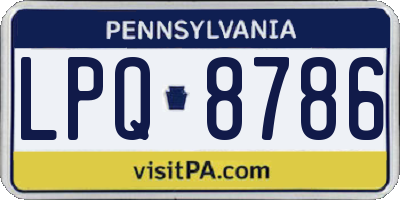 PA license plate LPQ8786