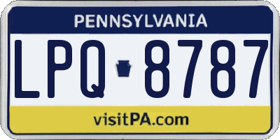 PA license plate LPQ8787