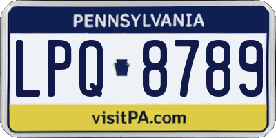 PA license plate LPQ8789