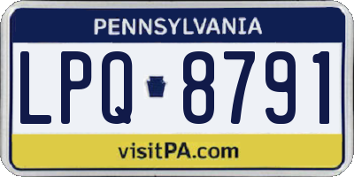 PA license plate LPQ8791