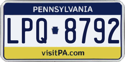 PA license plate LPQ8792