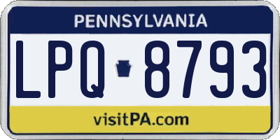 PA license plate LPQ8793