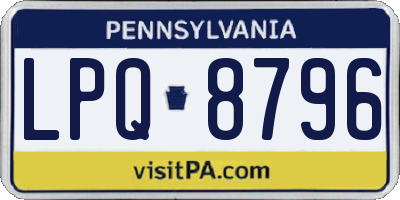 PA license plate LPQ8796