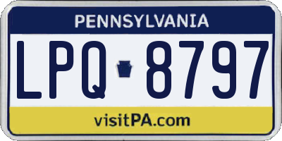 PA license plate LPQ8797