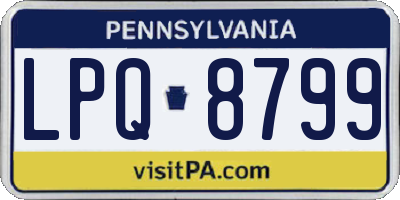 PA license plate LPQ8799