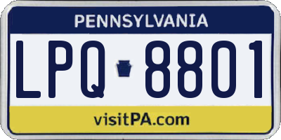 PA license plate LPQ8801