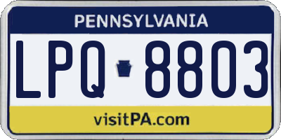 PA license plate LPQ8803