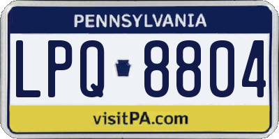 PA license plate LPQ8804