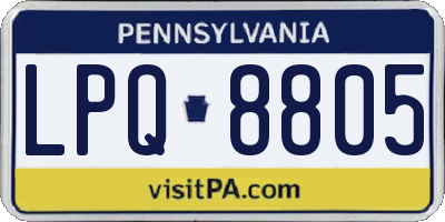 PA license plate LPQ8805