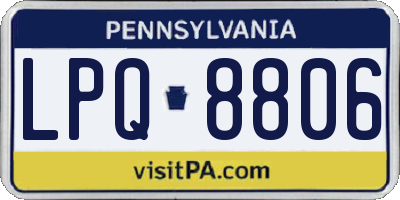 PA license plate LPQ8806